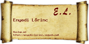 Enyedi Lőrinc névjegykártya